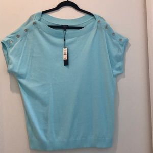 Plus size cap sleeve boatneck sweater